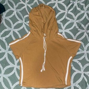 Bozzolo Yellow crop top hoodie
